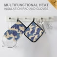 thumbnail image 4 of Yayeee Oven Mitts and Pot Holder Set of 2 Heat Resistant Kitchen Gloves Baking Hot Pad, Blue Wave Pattern, 4 of 5