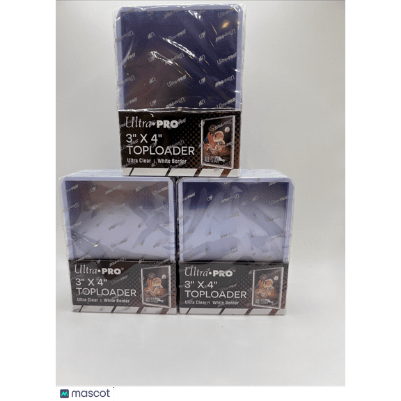 Ultra Pro 3X4 Toploaders 35pt WHITE BORDER 3 Packs of 25 for Standard Cards