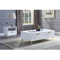 thumbnail image 3 of White High Gloss 2-Drawer Coffee Table with Stable Support Legs, 3 of 6