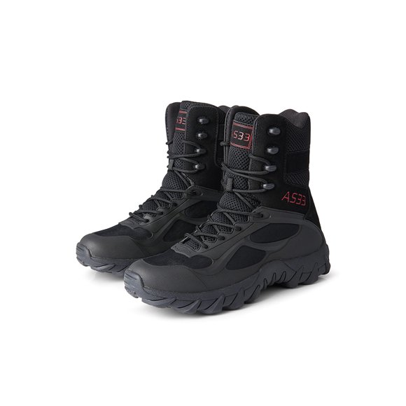 Bellella Men Army Combat Boots Lace Up Outdoor Shoe High Top Hiking Shoes Comfortable Military Tactical Boot Desert Black 11