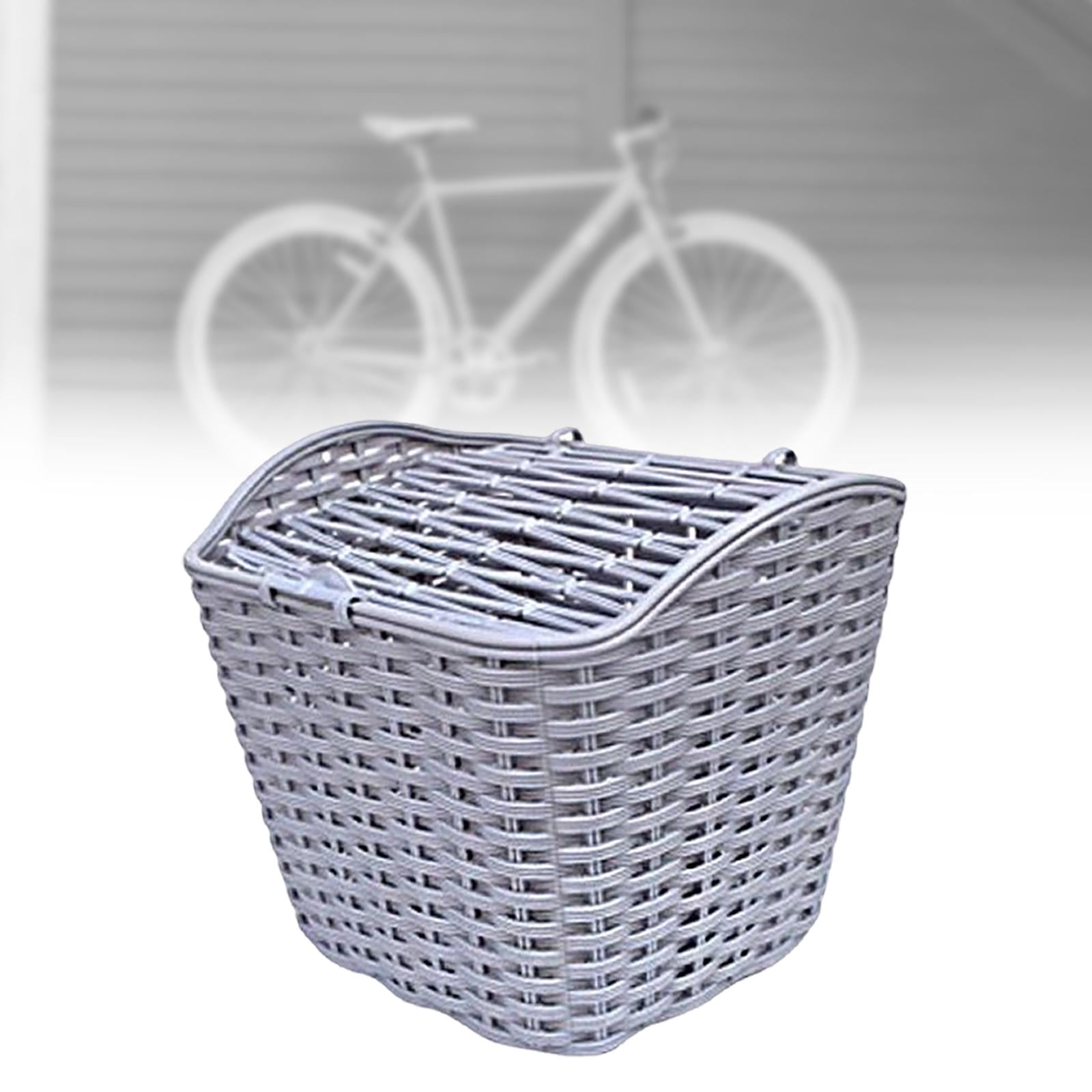 Bike Basket Large Size Detchable Sundries Container with Cover Waterproof Front Handlebar Basket for Cycling Accessories , gray