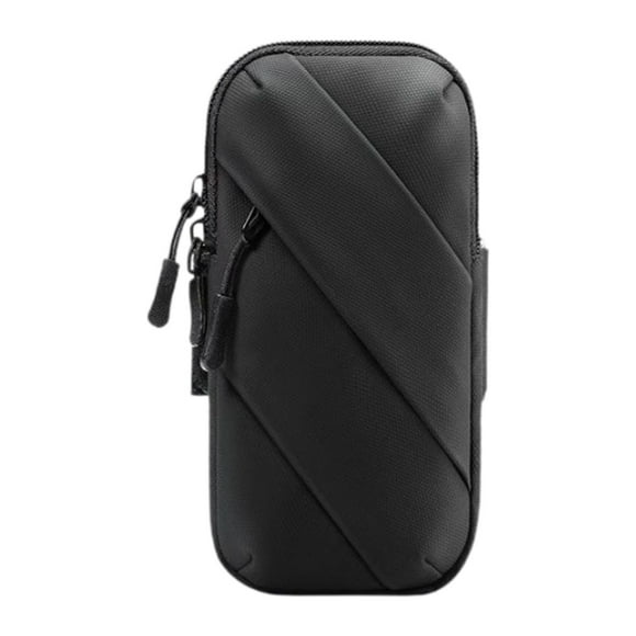 Brazalete deportivo, bolsa de muñeca Universal multifuncional, bolsa de brazo para correr para correr negro