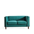 thumbnail image 3 of US Pride Furniture Plainfield Line Tufted Square Design Velvet Loveseat, Green, 3 of 5