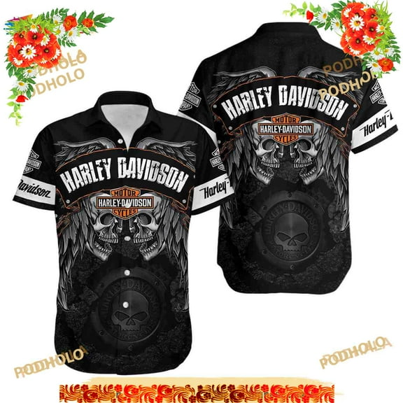 Haarley Davidson Men 3D Funny Hawaiian Shirt