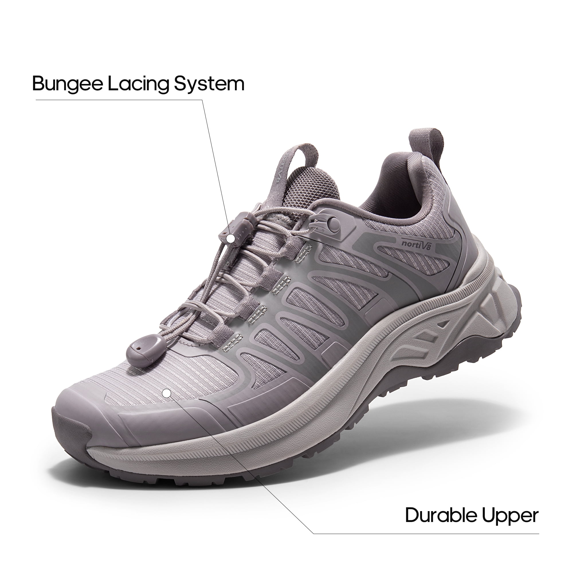 NORTIV 8 Women's Quick Laces Hiking Shoes Lightweight Walking Outdoors Trekking Trails Camping Casual Sneakers