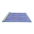 thumbnail image 2 of Ahgly Company Machine Washable Indoor Square Persian Blue Traditional Area Rugs, 4' Square, 2 of 4