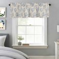 thumbnail image 2 of Curtain Valance for Windows, Watercolor Blue Herb Leaves Kitchen Valances Rod Pocket Short Curtains, Country Vintage Linen Window Valance for Bedroom Bathroom Living room 54x18in, 2 of 9
