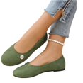 thumbnail image 2 of Flats for Women Slip On Closed Toe Round Toe Mary Jane Shoes Comfortable Walking Ballet Flats Summer Trendy Low Wedge Dolly Shoes Green 43, 2 of 7
