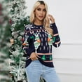 thumbnail image 4 of Yesfashion Womens Pullover Ugly Christmas Sweater with Reindeer Pattern Knitted Round Neck Sweater, 4 of 5