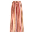 thumbnail image 4 of Womens Pants Elastic Waist Striped Print Lightweight Palazzo Pants Casual Wide Leg Pants with Pockets XL, 4 of 7