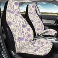 thumbnail image 3 of Uourmeti Protective Front Car Seat Covers, Polyester Fabric Elastic Auto Seat Covers, Purple Wildflower Print, 3 of 12