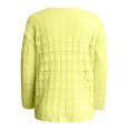 thumbnail image 5 of Mujer Tops Clásico Cuello en V Manga Larga Color Sólido Diamante Hueco Suéter Blusa Pompotops gfhjh11314, 5 of 5