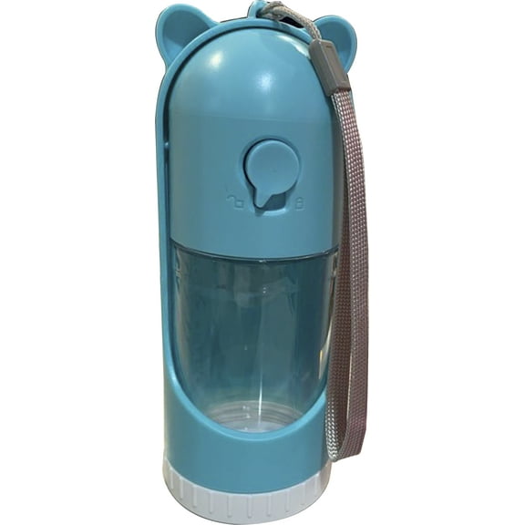 Pet Water Bottle for Small, Large Pets, Leak Proof Portable Water Dispenser with Drinking Feeder for Pets Food Grade Plastic (Blue)
