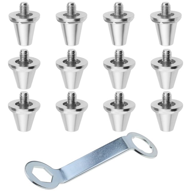 Micro Traders 12Pcs Football Shoe Studs Replacement Compatible with Nike Compatible with Puma Compatible with New Balance Aluminium Alloy Football Studs Set A