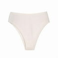 thumbnail image 6 of Women'S Large Size Cotton Half-Cover Hip High Waist Solid Color High Slit Briefs Cream White XL, 6 of 7