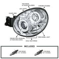 thumbnail image 3 of Spec-D Tuning LED Dual Halo Chrome Housing Clear Lens Projector Headlights Compatible with 2002-2003 Subaru Impreza, Left + Right Pair Headlamps Assembly, 3 of 7