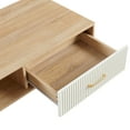 thumbnail image 6 of Auranook Rectangle Coffee Table with Solid Wood Legs, Drawer for Storage, Modern Table for Living Room , Natural, 6 of 9