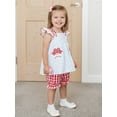 thumbnail image 6 of BemeyourBBs Toddler Baby Girls Baseball Outfit Cute Infant Baby Girl Summer Clothes Cute Plaid Baseball Embroidery Tunic Shirt Babydoll Tops with Shorts Set 2Pcs Outfit, 6 of 8