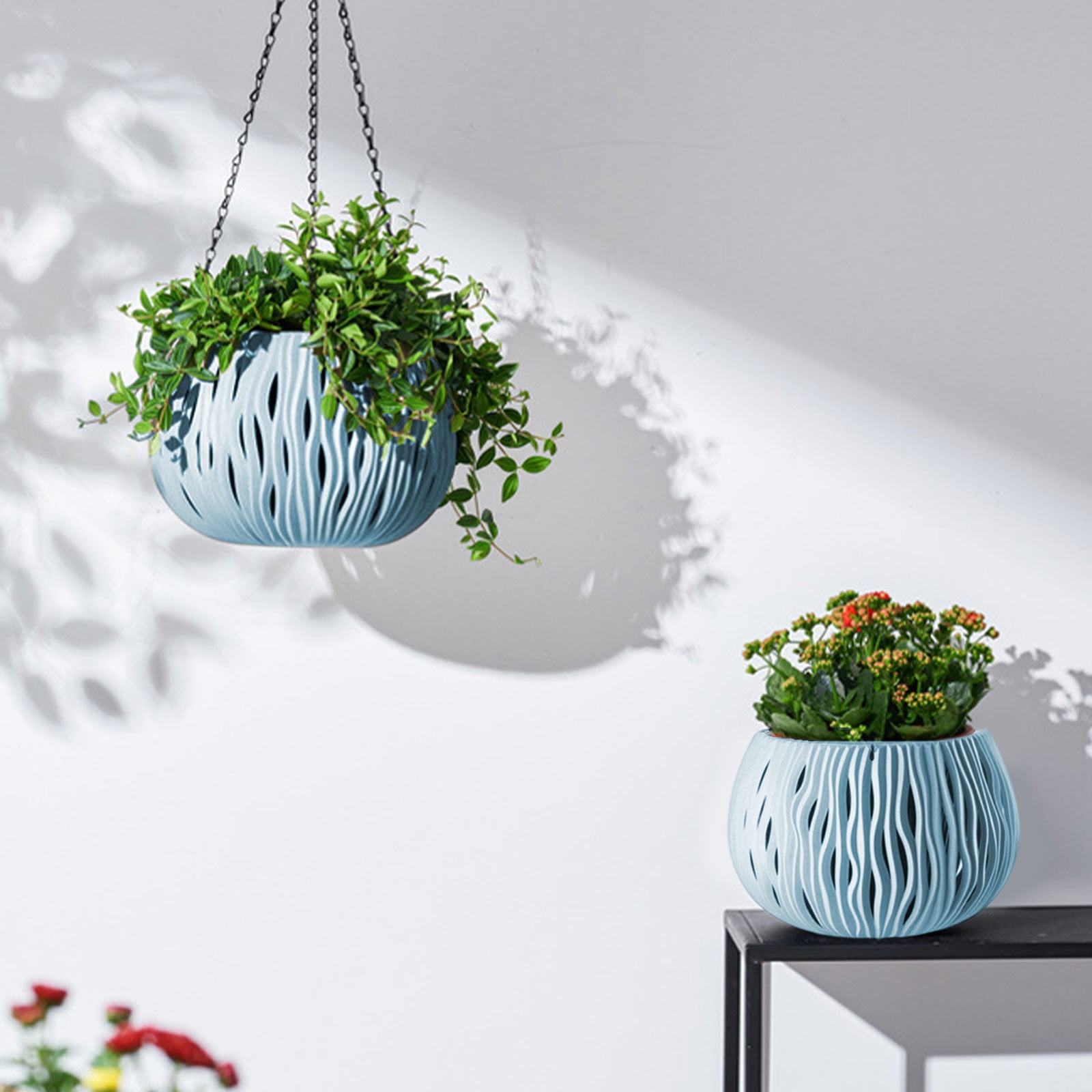 Terracotta Pots Qwtwty Hanging Rattan Hanging Basket Planter Water Barrier Designs No Rotten Rootss