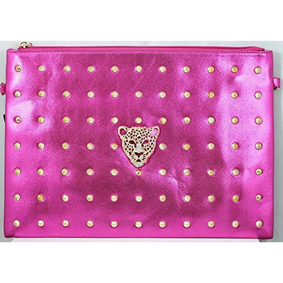 2Chique Boutique Women's Gold Studded Animal Head Clutch (Violet)