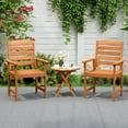 thumbnail image 4 of Costway Patio Chairs Set of 2 with Inclined Backrests and Slatted Seats for Deck, 4 of 10