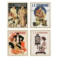 thumbnail image 2 of PixonSign Set of 4 Vintage Adhesive Canvas Posters, Frameless Wall Art Leyendecker Art Deco Medieval Gentlemen & Ladies Historic American Prints, Ancient Civilization Wall Décor - 8"x10", 2 of 5