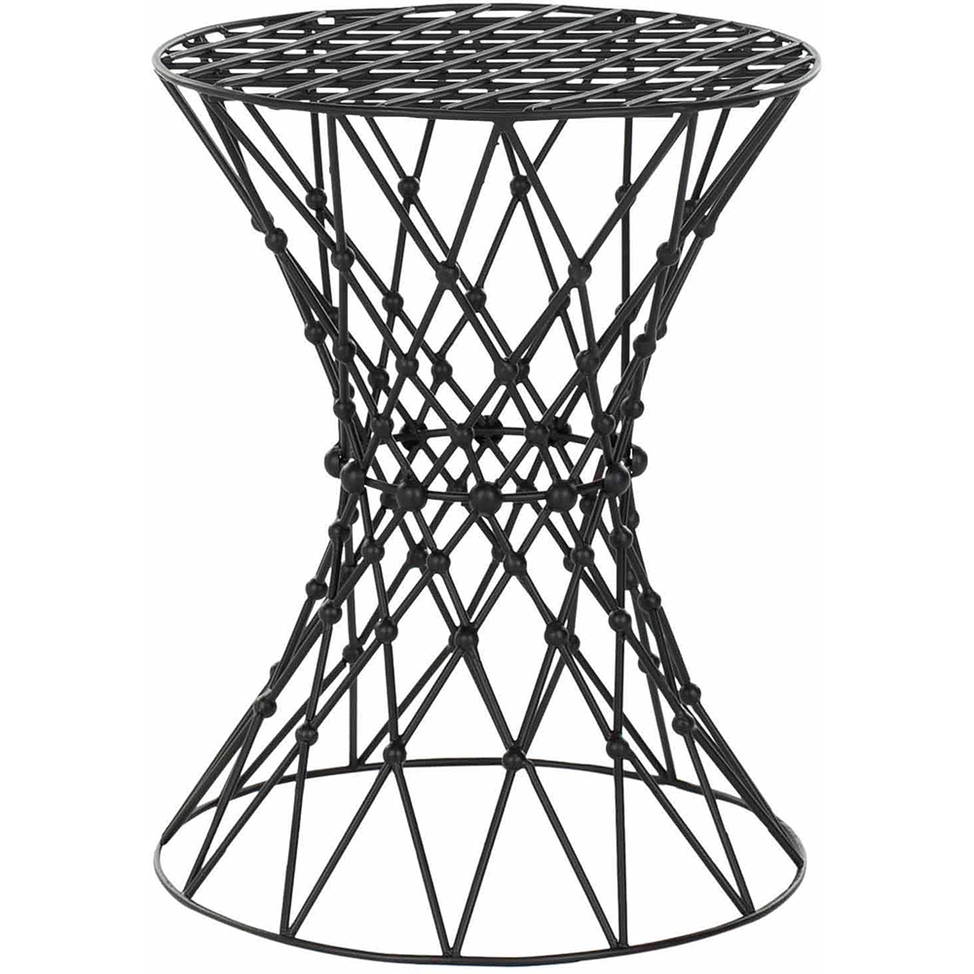 SAFAVIEH Charlotte 17.5 in. H Contemporary Metal Iron Wire Stool, Black Matte