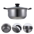 thumbnail image 6 of 1pc Stainless Steel Soup Pot Multifunctional Pot Practical Hot Pot with Glass Lid, 6 of 6