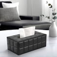 thumbnail image 4 of Caja de pañuelos de cuero rectangular (negro) Rojo Verde, 4 of 5