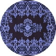 thumbnail image 1 of Ahgly Company Machine Washable Indoor Round Medallion Blue Traditional Area Rugs, 6' Round, 1 of 4