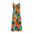 thumbnail image 5 of Staron Robes d'Été pour Femmes en Liquidation à Moins de 10 $ Col en V Ample Longue Fluide Robe Maxi Printemps Florale Décontractée Bohème à Bretelles Spaghetti Robes de Vacances, 5 of 5
