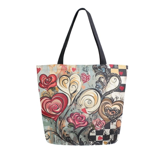 DIXRUYEE Tote Bag Women Weekender Travel Bag Shoulder Handbag Heart Blooms Printed