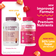SmartyPants Womens Plus Multi & Omega-3 Gummies, Improved Formula, 50% Less Sugar, 120 Ct