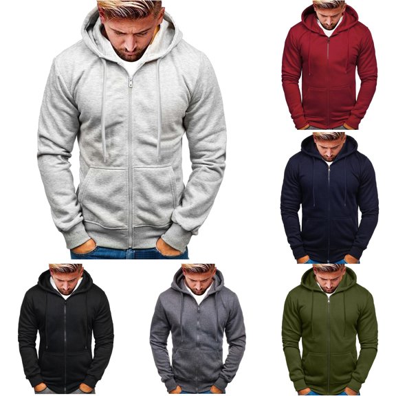 Uikmnh Thick Graphic Printed Hooded Sweatshirt for Men