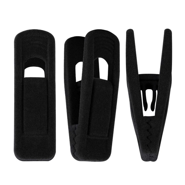 Pinzas de terciopelo Trgowaul para perchas finas, 60 unidades, color negro