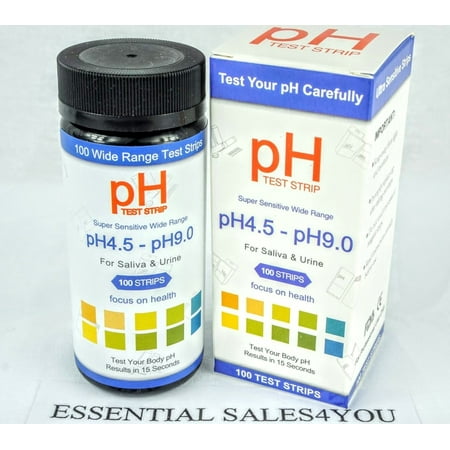 pH Strips 4.5-9 Universal Test Water Quality Swimming Pools, Hot Tub, Hydroponics, Aquarium, Kombucha, Household Drinking Water, Soil, Urine & Saliva, Alkaline & Diabetic Diet