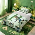 thumbnail image 2 of meiyoeat wild Animal Dino Print Twin Comforter Sets,3D Cartoon Monogrammed P Art Bedding Set,Light Gray Reversible,2pcs,1 Comforter and 1 Pillowcase, 2 of 7