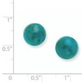 thumbnail image 2 of 925 Sterling Silver 10-10.5mm Button Turquoise Post Earrings, 2 of 5