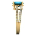 thumbnail image 3 of Clara Pucci 14K Yellow Gold 2.32ct Turquoise Solitaire with Accents Ring, 3 of 7