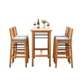 thumbnail image 3 of Vifah Gloucester 5-Piece Solid Wood Patio Counter Height Dining Set - Golden Oak, 3 of 9