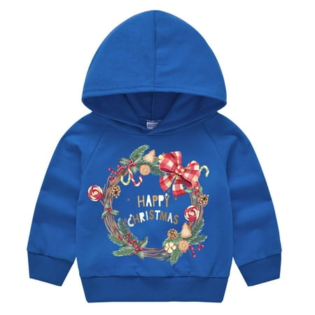

Christmas Clearance Items LIDYCE Children s Print Pullover Boys And Girls Sweater Santa Claus Children s Jacket Long Sleeve Christmas Sweatshirt Blue