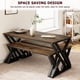 thumbnail image 4 of Dining mesa bench set para 4, kitchen mesa con 2 benches, rectangular dining room mesa set, sturdy metal frame, space-saving para kitchen, dining room, apartment - vintage brown, 4 of 7