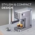 thumbnail image 3 of Epsilon Coffee Machine with Milk Frother, Compact 20-Bar Espresso Maker, Hot and Iced Coffee Maker with Removable Water Tank, Cold Brew Feature, and Steam Wand, 1.2L Capacity - Stainless Steel, 3 of 6
