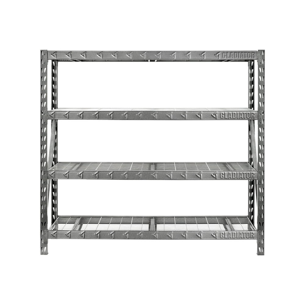 Gladiator Shelf rack 4 shelves welded steel hammered granite