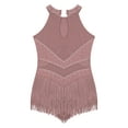 thumbnail image 4 of YONGHS Robe de Danse Latine à Franges pour Filles, Costume de Bal à Sequins, Tango Rumba, Tenue de Danse Rose Poussiéreux 12, 4 of 5