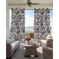 thumbnail image 4 of Farmhouse Black Blackout Curtains 45 Inches Long for Bedroom, Vintage Flower Leaf Botanical Plant Thermal Insulated Room Darkening Black Out Window Curtain Panels Grommet Drapes for Living Room, 4 of 8