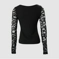 thumbnail image 5 of Blczomt Long Sleeve Women's Tops Black Sexy Slim Fit Tees Lace Spring Fall Deep V Neck Blouses for Women, 5 of 6