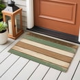 thumbnail image 4 of Retro Front Door Rugs 2x3 ft Brown Green Stripe Antique Wood Background Small Rug for Entryway Non Slip Washable Bathroom Door Mat Absorbent Floor Mat for Indoor Entrance, 4 of 9