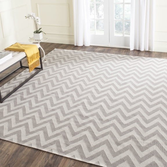 Safavieh Dhurries Bentley Geometric Area Rug, Gray/Ivory, 10' x 14'