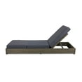 thumbnail image 6 of GDF Studio Outdoor Adjustable Acacia Wood Chaise Lounge with Gray Cushion, Set of 2, 6 of 6